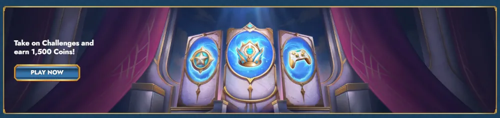 Sistema de desafíos y recompensas de OceanSpin que ofrece 1,500 monedas.